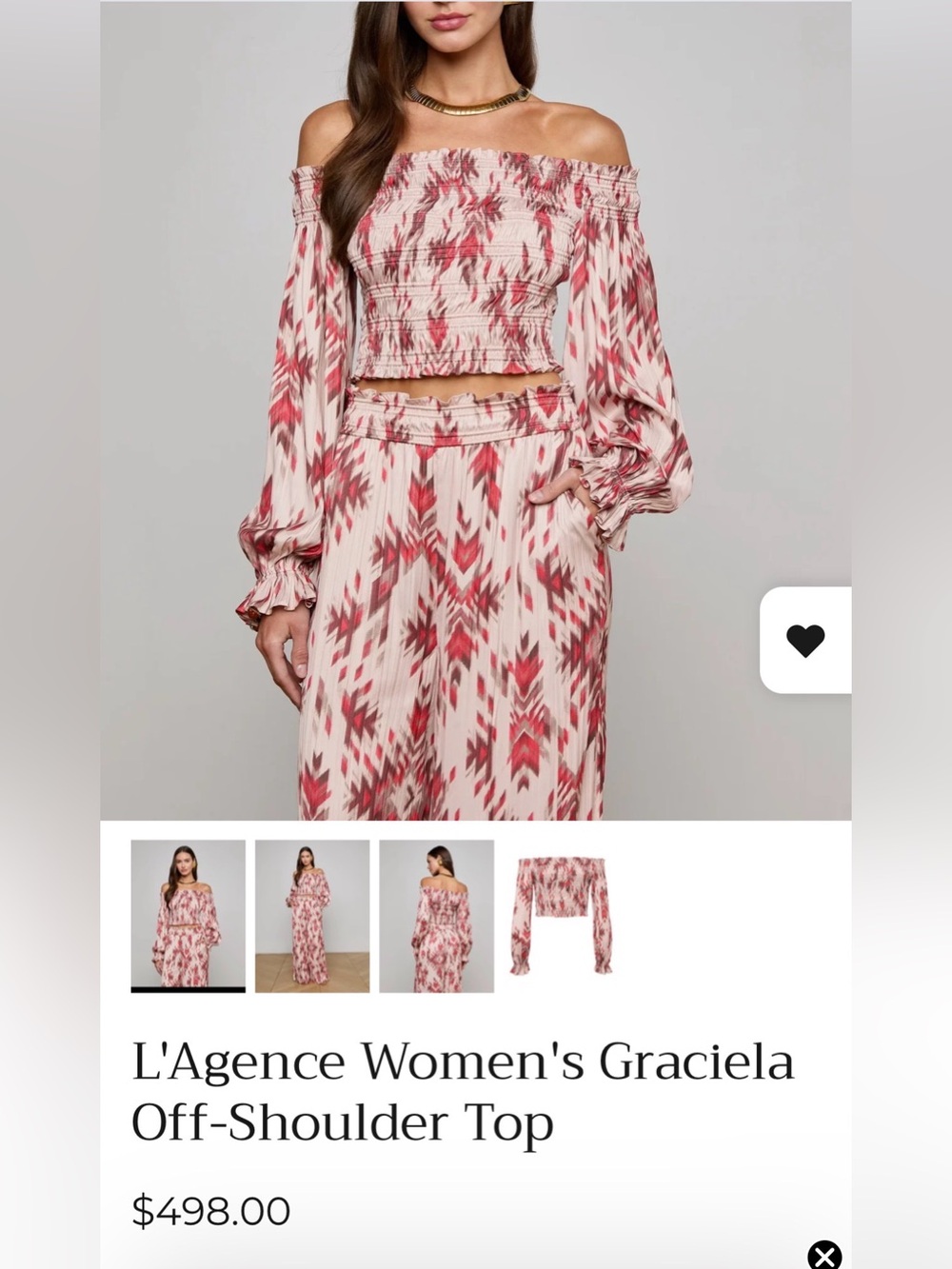 L'AGENCE NWT Off-Shoulder Crop Top - Picture 7 of 7